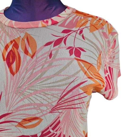 Vintage‎ Y2K The Limited Pink & Orange Tropical Sheer Mesh Tee-Shirt Size XL N85 - Picture 2 of 7